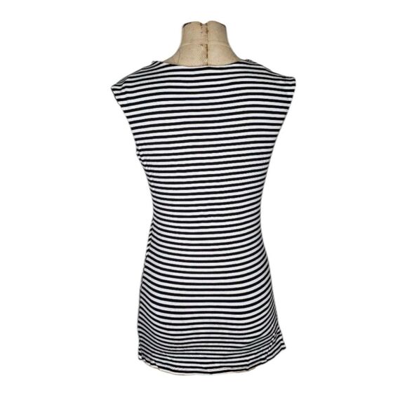 NWT Metaphor Black & White Striped Wrap Top Small – Sleeveless Ruched Blouse - Picture 7 of 10